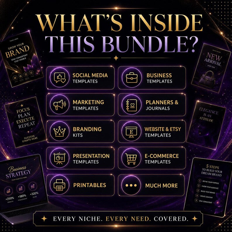 20,000+ Canva Templates Bundle with PLR MRR | Editable Social Media, Planners, Business & Branding Templates | Instant Download